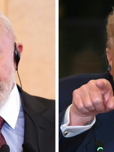 Fotocomposición con retratos de los presidentes (de I a D): brasileño, Luiz Inácio Lula da Silva, y estadounidense, Donald Trump