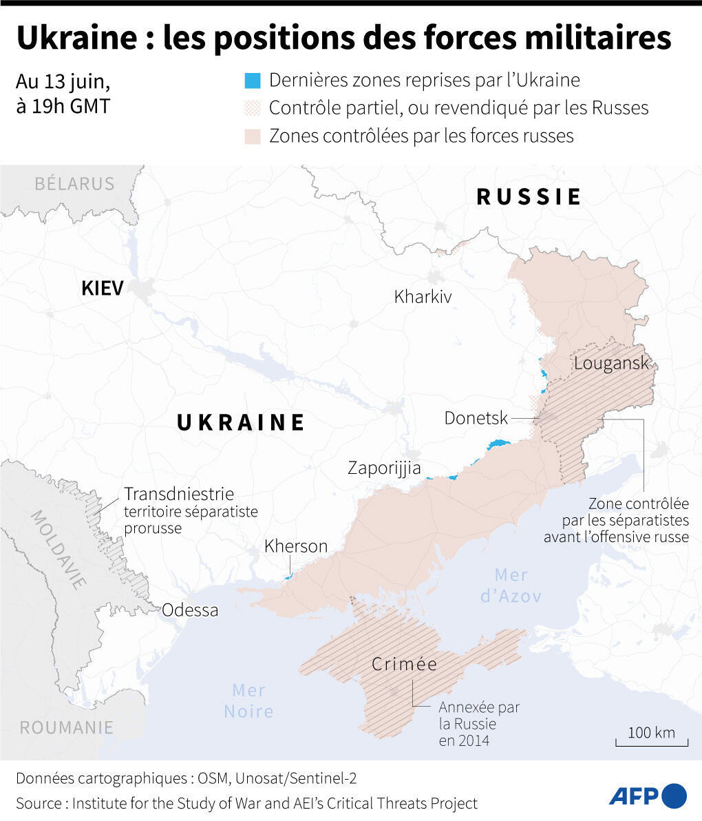 Ukraine : les positions des forces militaires.
