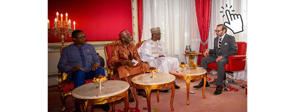 Le roi du Maroc, Mohammed VI, rencontre les ministres des Affaires étrangères du Burkina Faso, du Niger et du Mali.