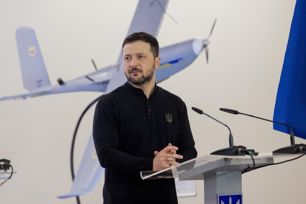 Le président ukrainien, le 16 janvier 2025 à Kiev