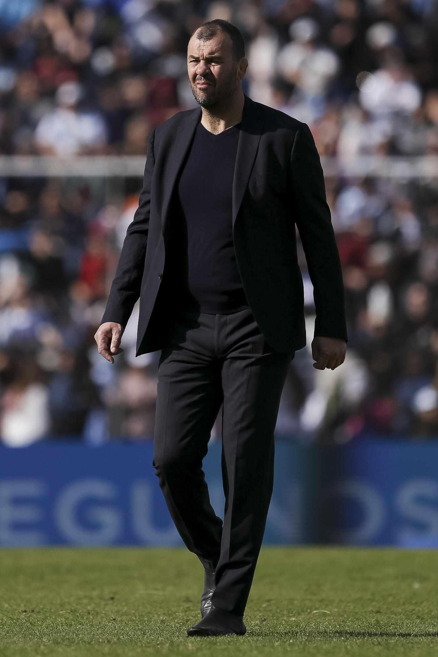 El técnico de Argentina XV, Michael Cheika, durante el partido de prueba contra Escocia, el 2 de julio de 2022, en San Salvador de Jujuy (Argentina)