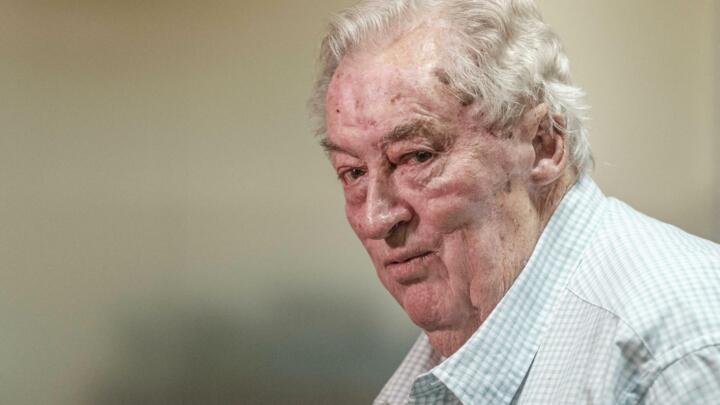In this file photo taken on June 27, 2018 Head of Kenya Wildlife Service (KWS), world-renowned paleoanthropologist and conservationist Richard Leakey speaks during an interview with AFP in Nairobi, Kenya.