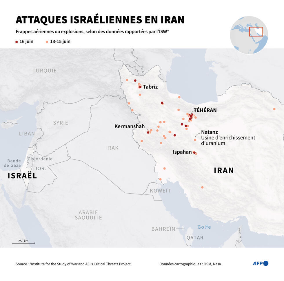 Attaques israéliennes en Iran.