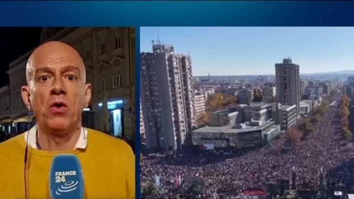 'Seas of people': Huge crowds rally in Novi Sad to mark train station disaster anniversary