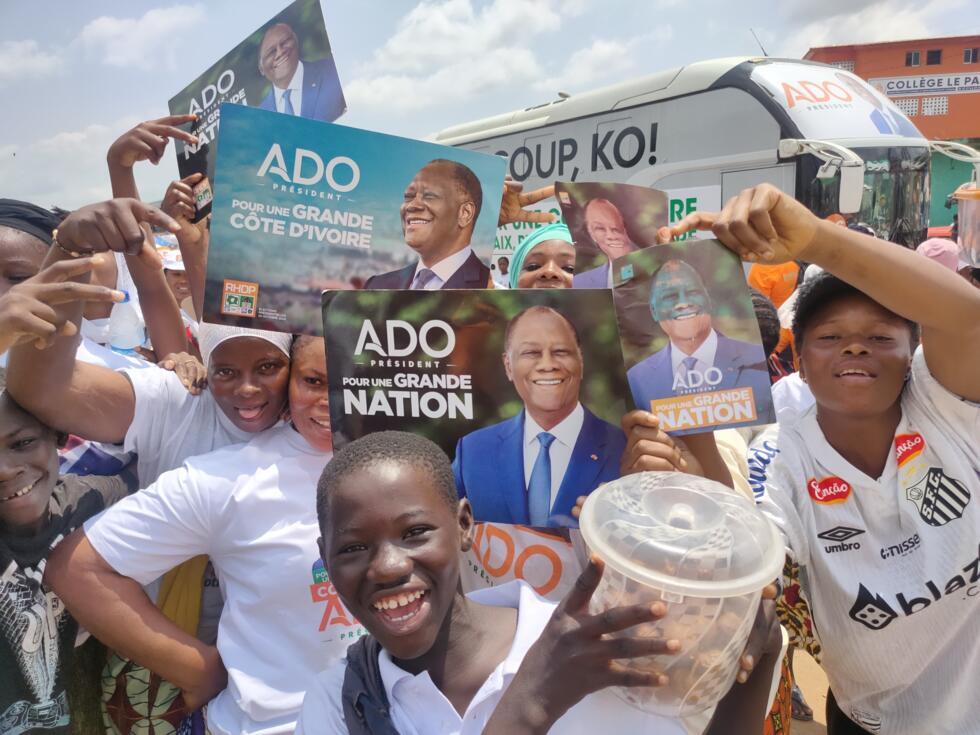 Les soutiens d'Alassane Ouattara à Abobo, Abidjan.
