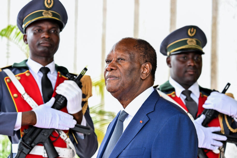 Le président ivoirien Alassane Ouattara au palais présidentiel d'Abidjan, le 17 juin 2025.