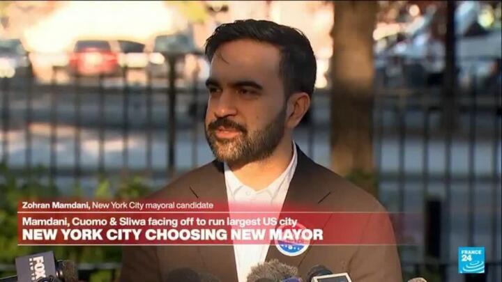NY candidate Zohran Mamdani addresses the press on mayor election day