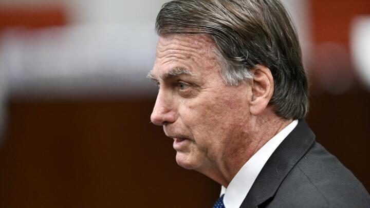 Former Brazilian President Jair Bolsonaro taking the stand for in-person questioning of those accused of the attempted coup d'état in January 2023, in Brasilia, on June 10, 2025.