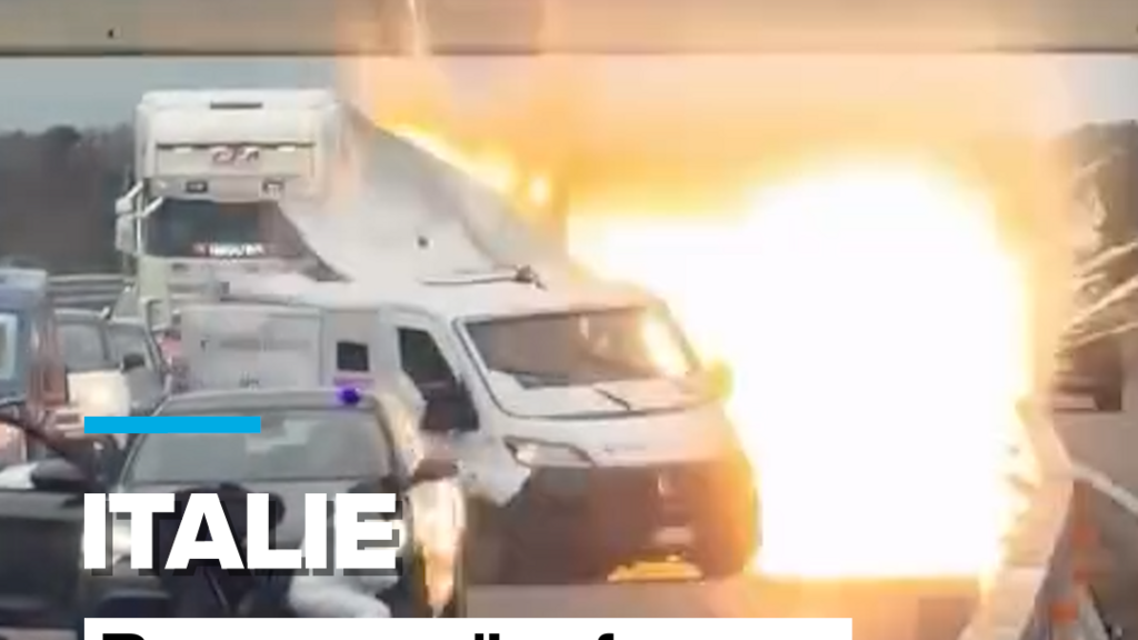 Italie : Attaque spectaculaire contre un fourgon en pleine autoroute