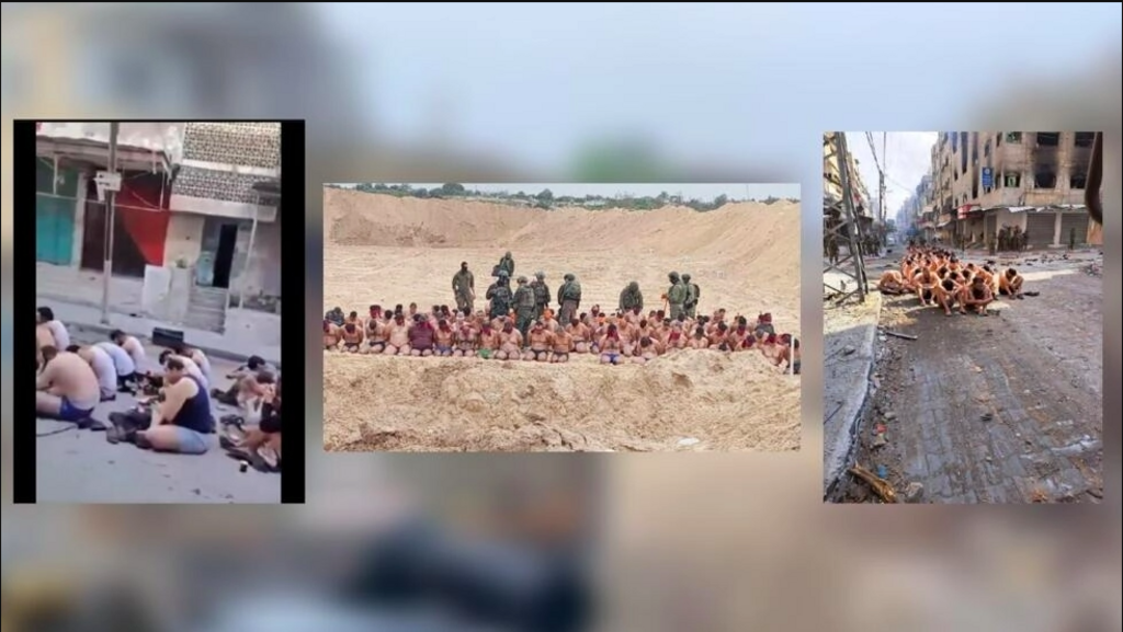 صور معتقلين فلسطينيين شبه عراة في غزة.. هل يعاقب القانون الدولي على هذه الممارسات؟ 1 صور معتقلين فلسطينيين شبه عراة في غزة.. هل يعاقب القانون الدولي على هذه الممارسات؟