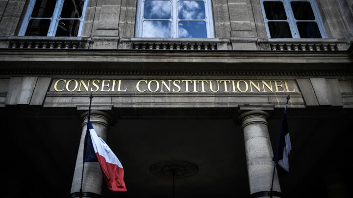 The entrance to the Constitutional Court in Paris on January 22, 2024.