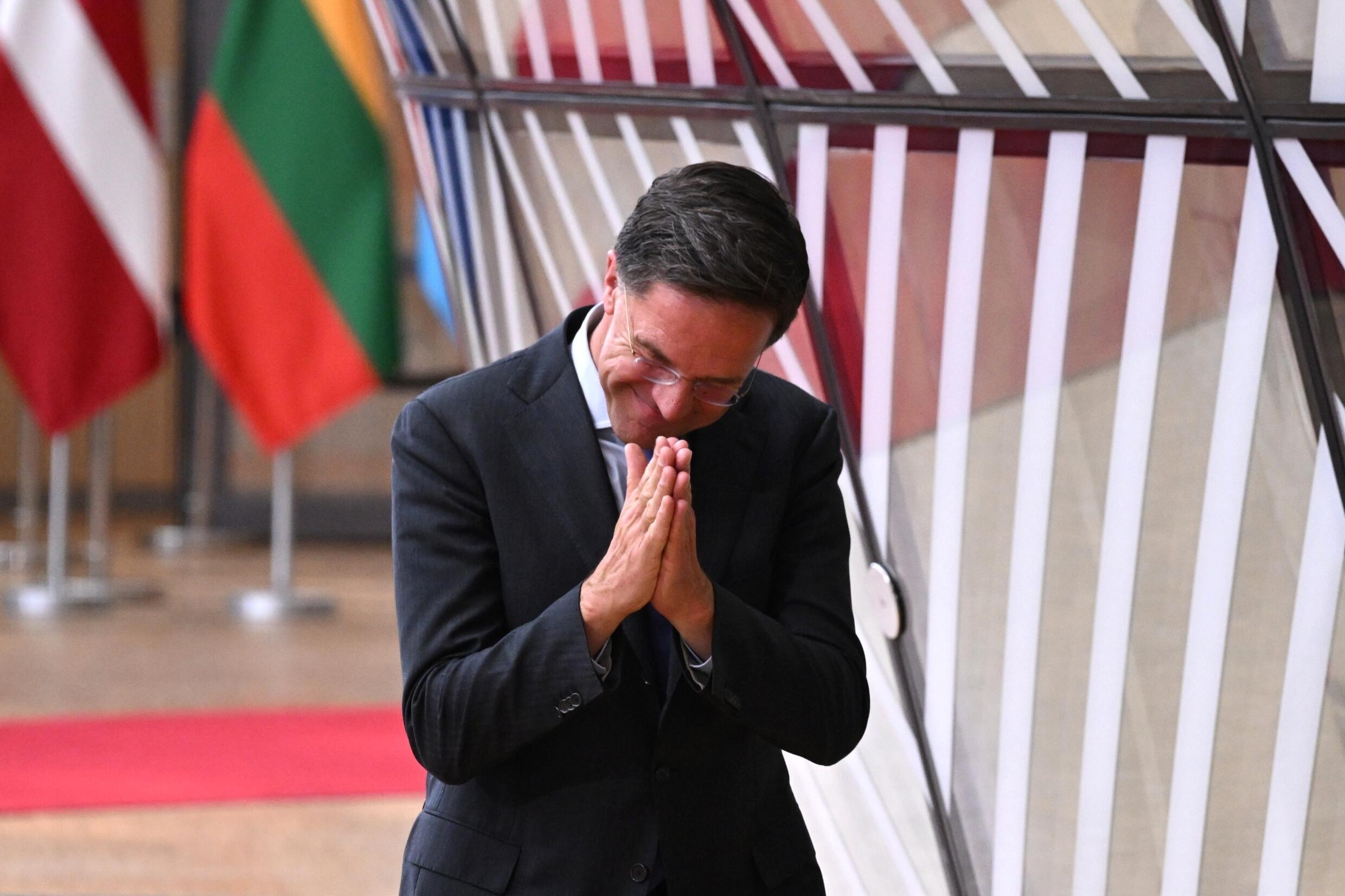 Le Premier ministre néerlandais Mark Rutte participe à un sommet européen à Bruxelles le 27 juin 2024