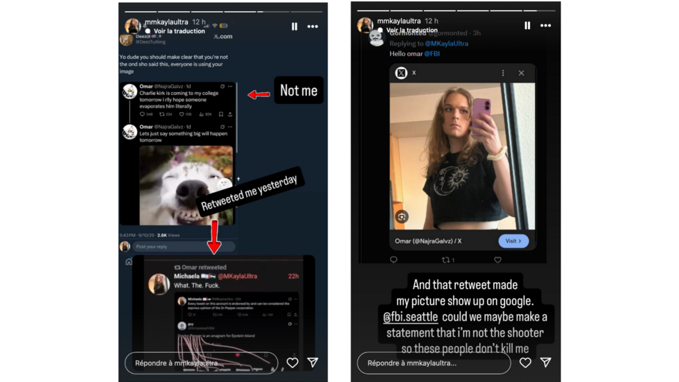 Stories published by the @mmkaylaultra Instagram account on September 11, 2025.