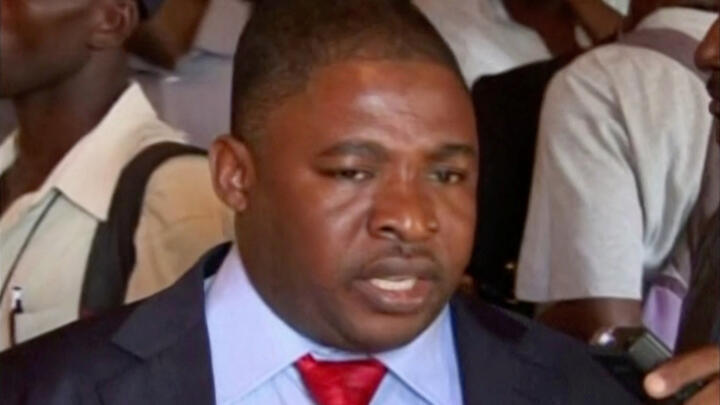 Then-Haitian Senator Joseph Joel John speaks in Port-au-Prince, Haiti, October 29, 2009 in this still image taken from video.