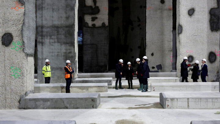 Paris Mayor Anne Hidalgo and other officials attend the inauguration of the Austerlitz wastewater and rainwater storage basin, which is intended, among other things, to make the Seine swimmable.