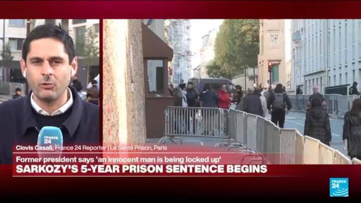 Former French President arrives at Paris prison to serve sentence