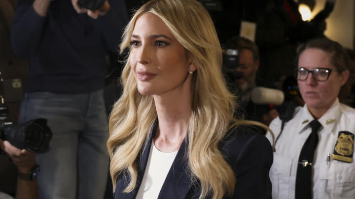 Ivanka Trump arrives at New York Supreme Court on November 8, 2023 to face questioning in the civil fraud trial that is probing her family’s business.