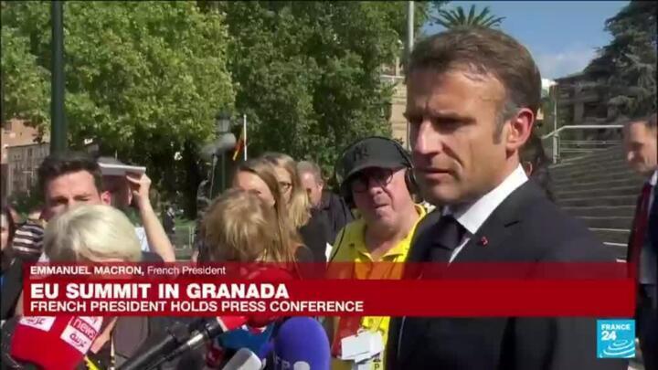 EU security summit in Granada: French President Macron holds press conference