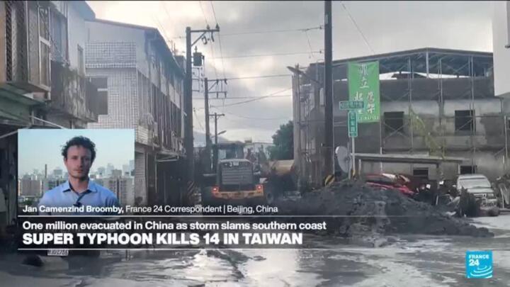 Super typhoon Ragasa kills at least 14 in Taiwan, a million people evacuated in China