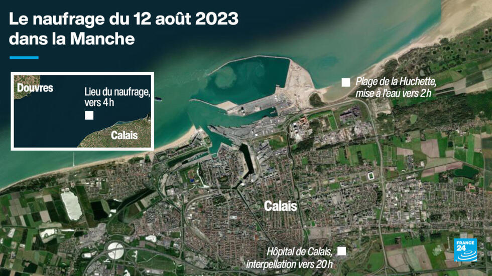 Chronologie du naufrage du 12 août 2023 dans la Manche.