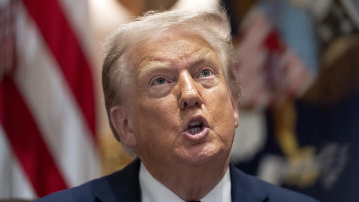 President Donald Trump speaks during a cabinet meeting at the White House, August 26, 2025, in Washington.