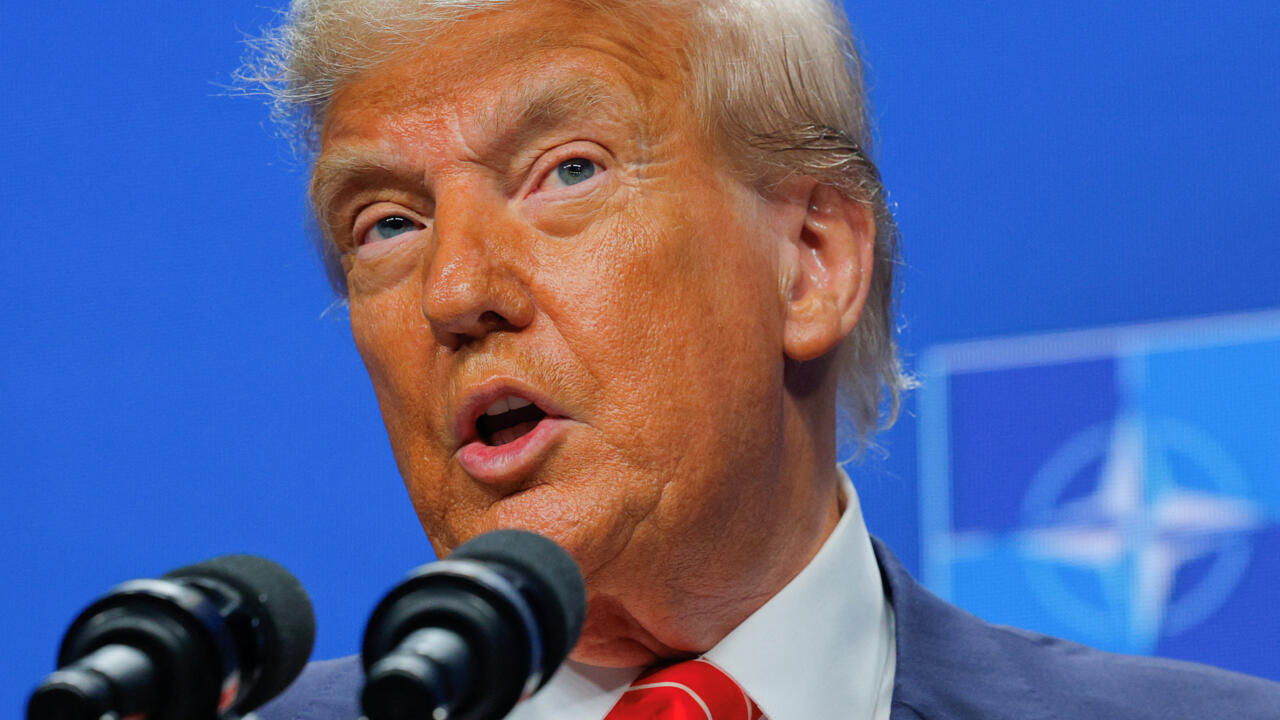 El presidente de Estados Unidos, Donald Trump, habla durante una conferencia de prensa en la cumbre de la OTAN en La Haya, Países Bajos, el 25 de junio de 2025.