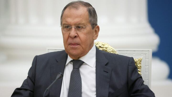 Russian Foreign Minister Sergei Lavrov attends a meeting with members of the Security Council at the Kremlin in Moscow,on November 18, 2022.