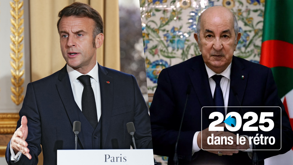 Photomontage du président français Emmanuel Macron et du président algérien Abdelmadjid Tebboune
