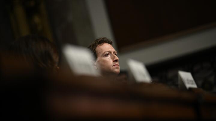 (FILES) Mark Zuckerberg, CEO of Meta, looks on during the US Senate Judiciary Committee hearing "Big Tech and the Online Child Sexual Exploitation Crisis" in Washington, DC, on January 31, 2024.