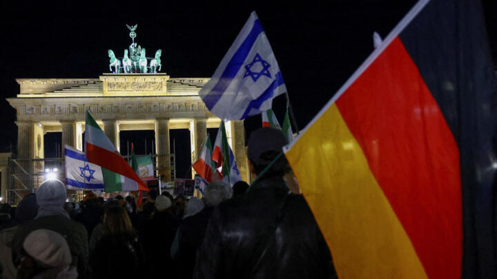 People commemorate the victims of October 7 Hamas' attack in front of Brandenburg gate, amid the ongoing conflict between Israel and the Palestinian group Hamas, in Berlin, Germany, November 7, 2023.