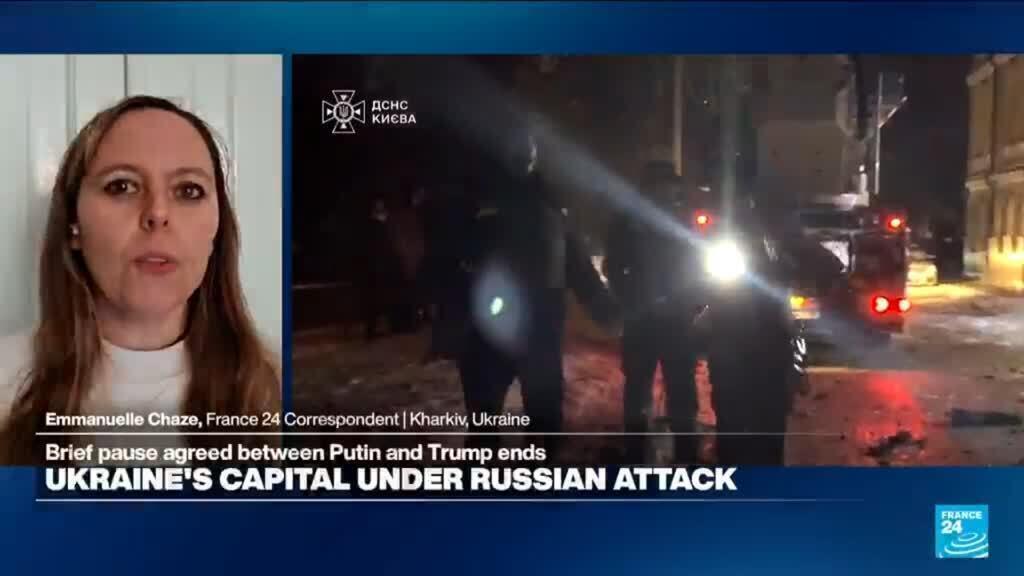 Russia resumes strikes on freezing Ukrainian capital ahead of talks