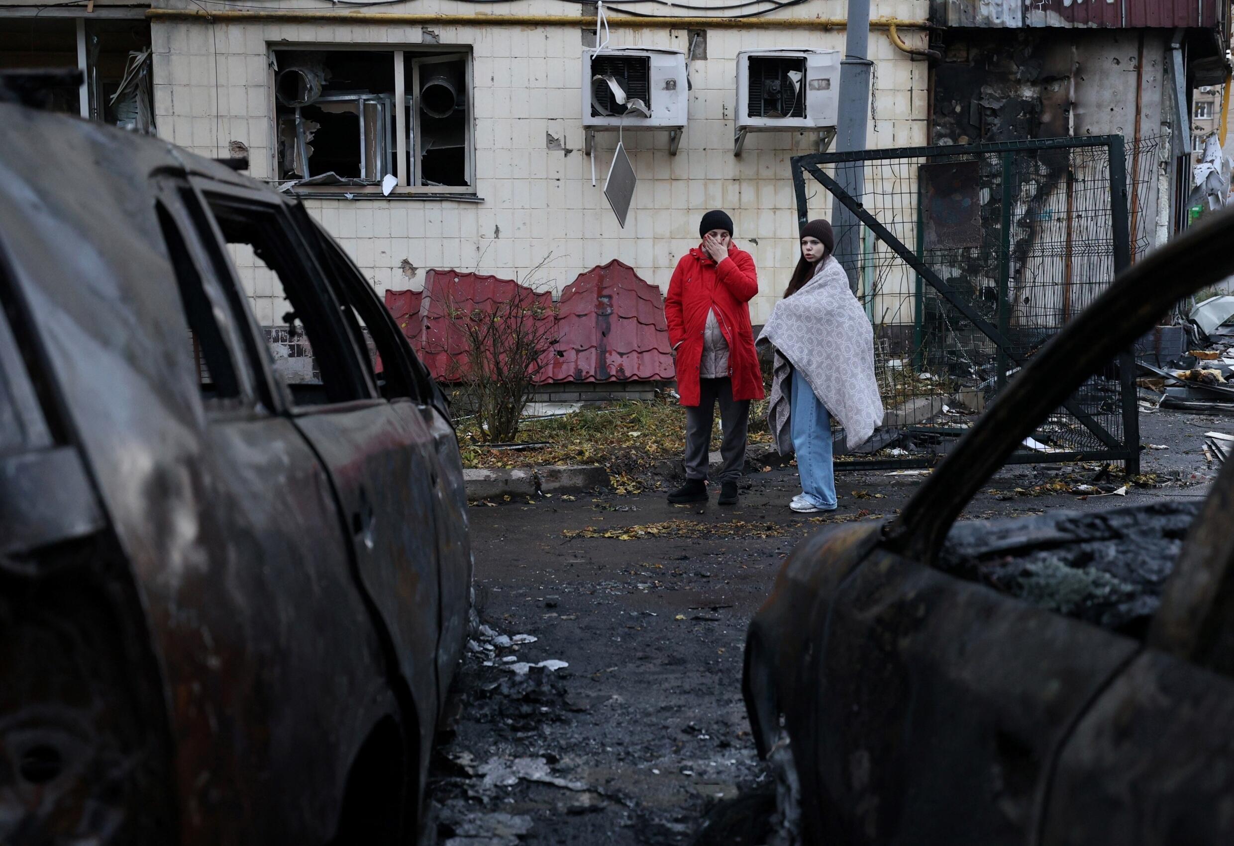 Après une attaque de drones russes sur Kiev, le 29 octobre 2024
