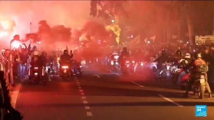 Serbians rally to mark anniversary of deadly train station roof collapse