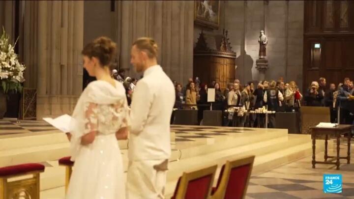 Notre-Dame hosts rare wedding for carpenter who helped rebuild it