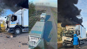 A Russian drone attack on a humanitarian convoy in Bilozerka, in southern Ukraine on October 14, 2025, was caught on camera by both Russian drones and UN personnel on the ground.  