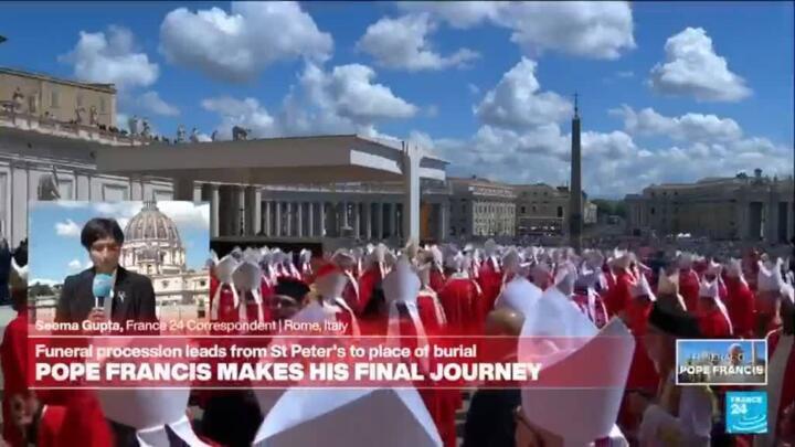 Pope Francis’ Funeral procession leads from St Peter’s to place of burial