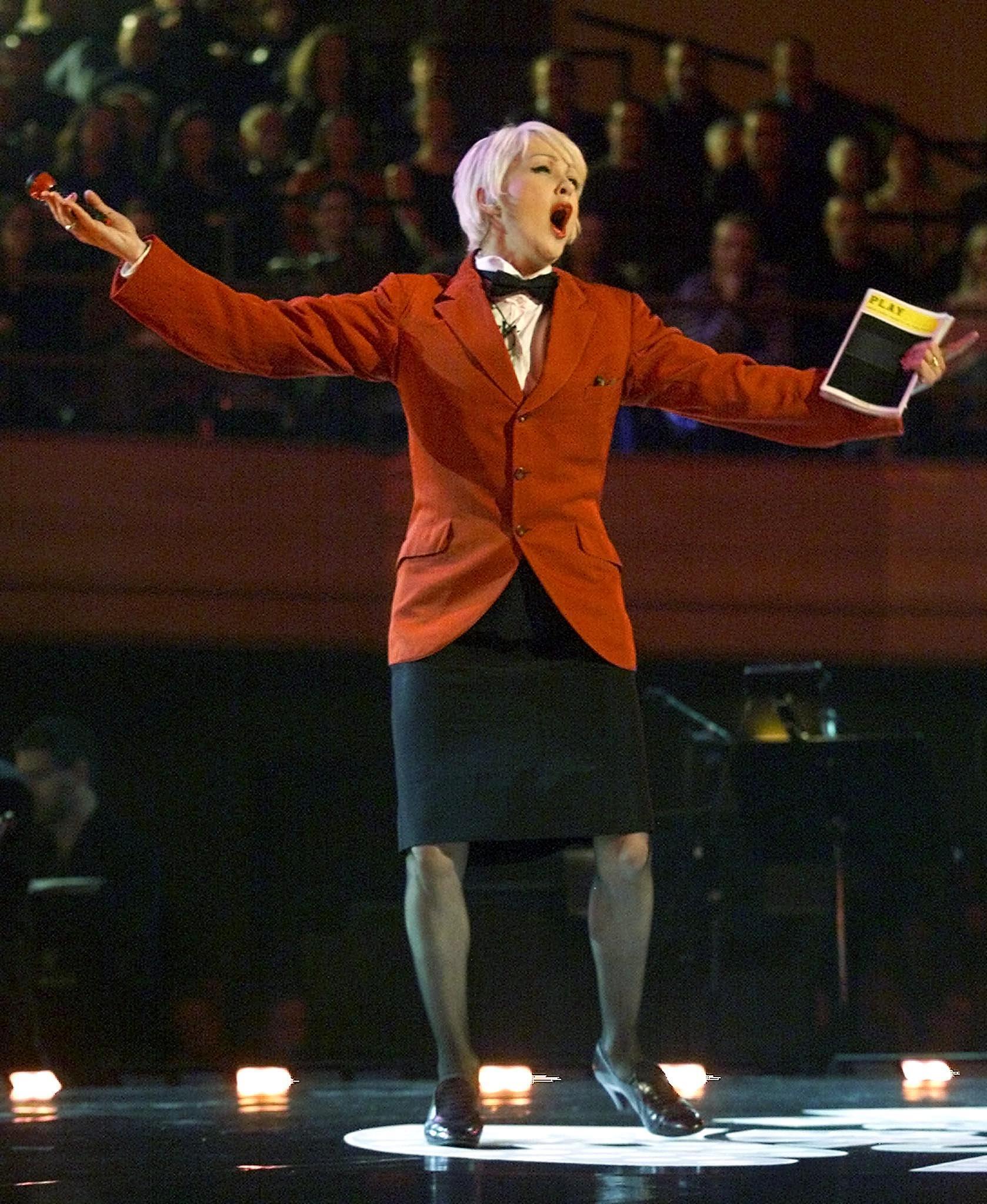 Lauper performing on Broadway in 2001