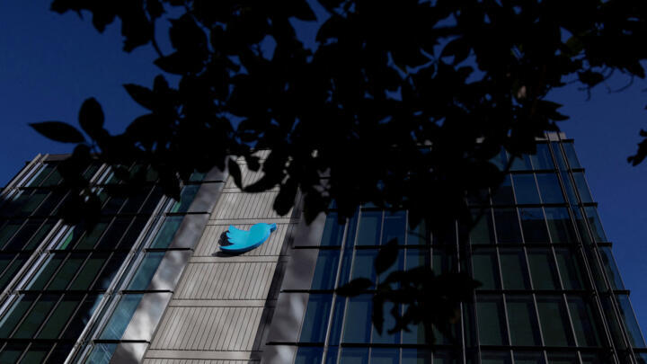 A view of the Twitter logo at its corporate headquarters in San Francisco, California, US on November 18, 2022. 