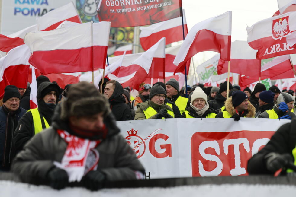 Πολωνοί αγρότες και οι υποστηρικτές τους διαμαρτυρήθηκαν επίσης