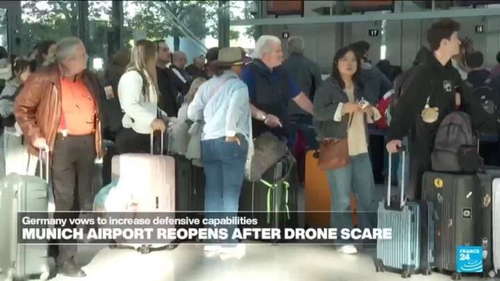 Flights resume 'progressively' at Munich airport after second drone scare