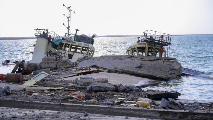 File photo taken May 6, 2025, shows destruction at Yemen's Hodeida port after an Israeli military attack.