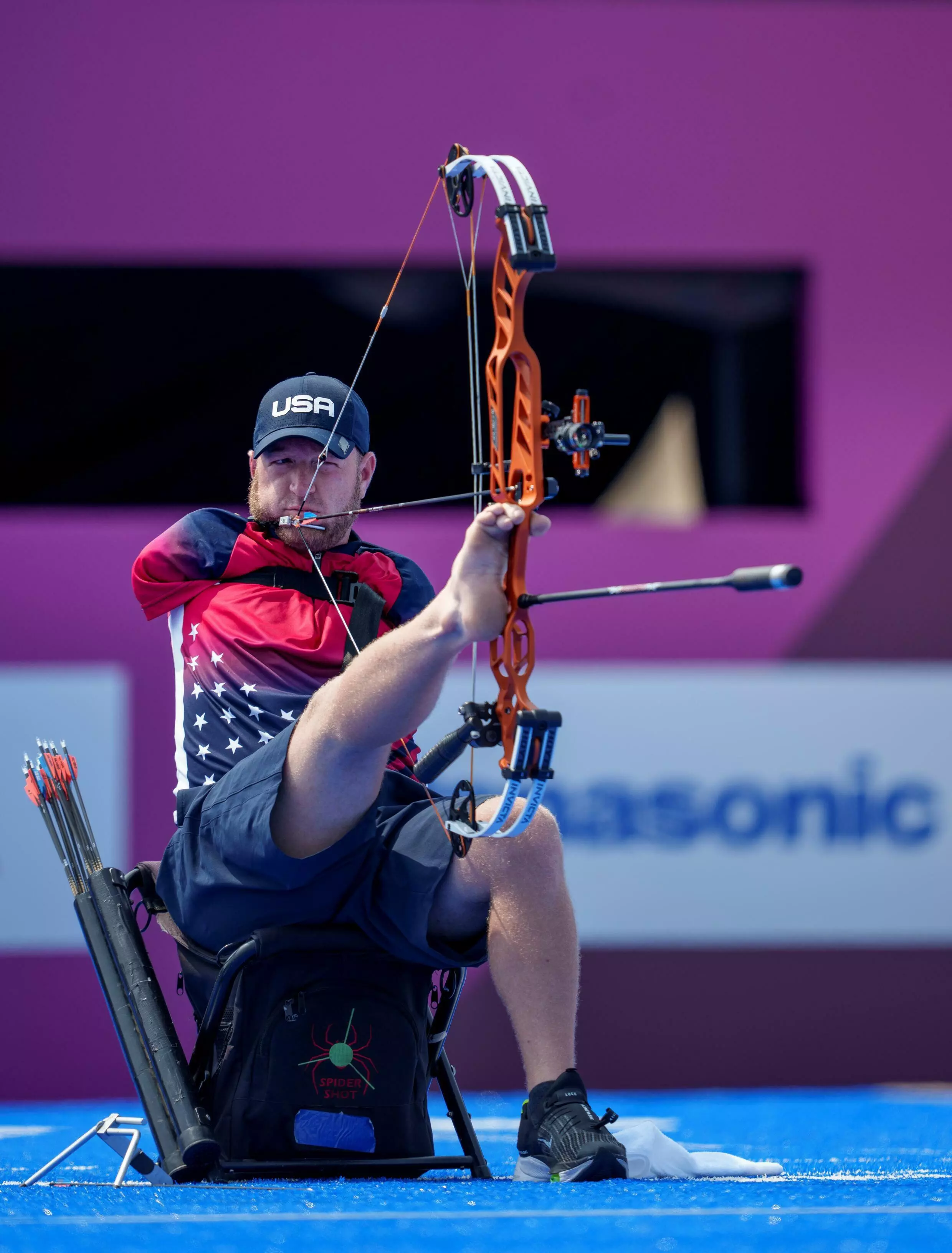 L'archer américain Matt Stutzman, le 28 août 2021 aux Jeux paralympiques de Tokyo