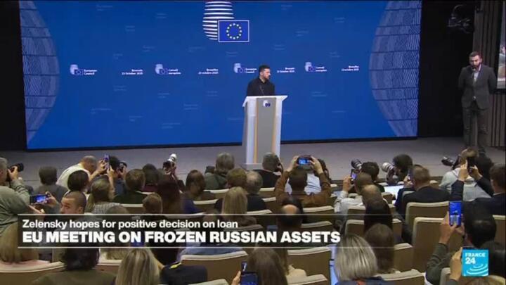 Zelensky urges EU to use frozen Russian assets to arm and rebuild Ukraine