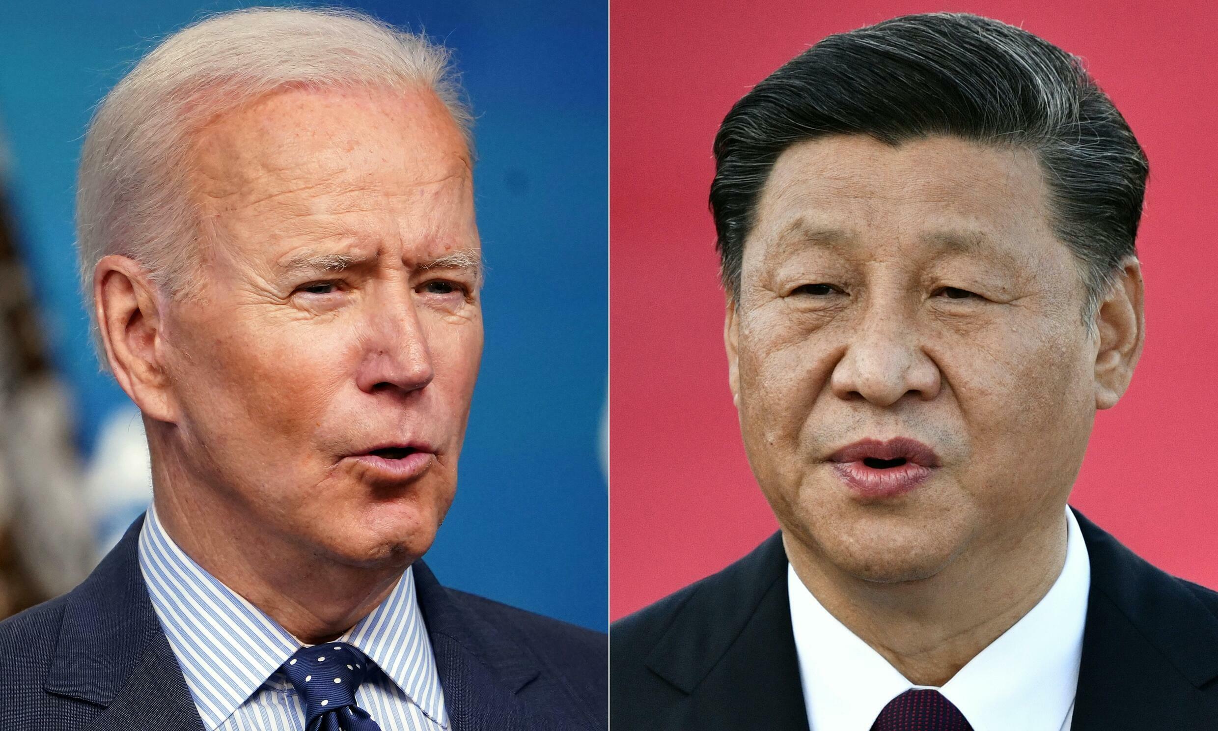 US President Joe Biden and his Chinese counterpart Xi Jinping meet for a group photo in June 2021