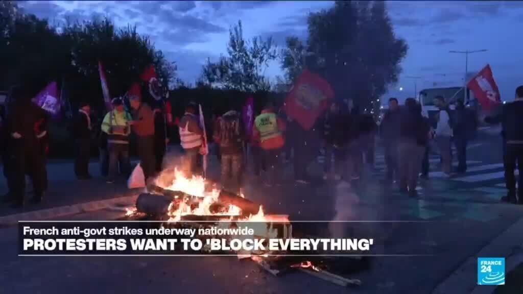 French police arrest nearly 200 as ‘Block Everything’ protests begin