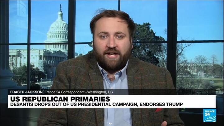 FRANCE 24's Fraser Jackson reports from Washington, DC on Republican Ron DeSantis, who dropped out of the race for the party's presidential nomination.