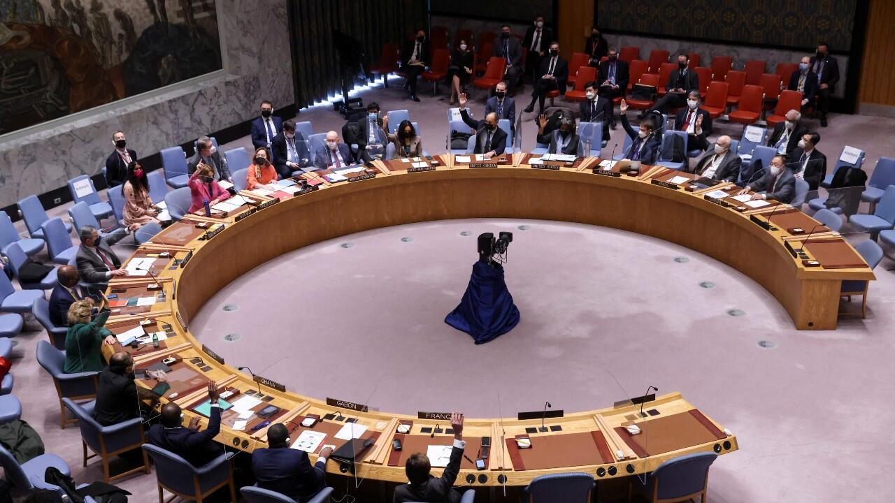 Vista general de una reunión del Consejo de Seguridad de la ONU sobre la situación entre Rusia y Ucrania, en la Sede de Naciones Unidas, en Manhattan, Nueva York, EE. UU., el 31 de enero de 2022.