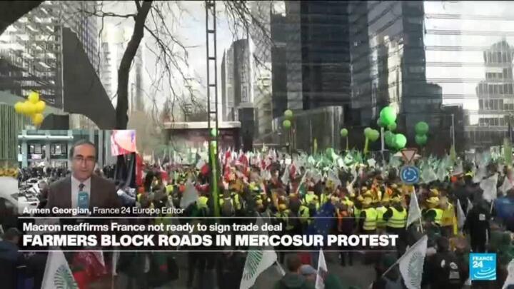 Farmers protest Mercosur deal in Brussels