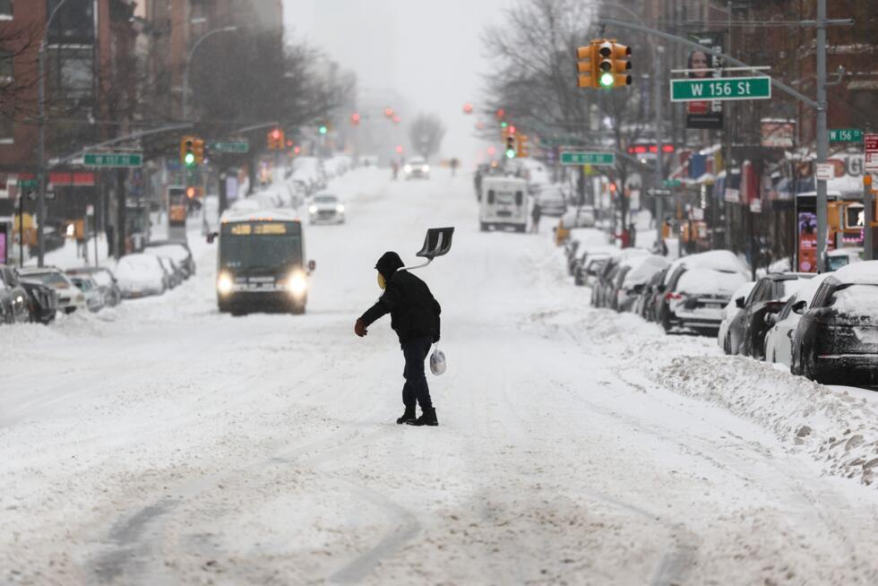 New York City was forecast to receive up to 12 inches (30 cm) of snow in a massive storm stretching across more than half the United States