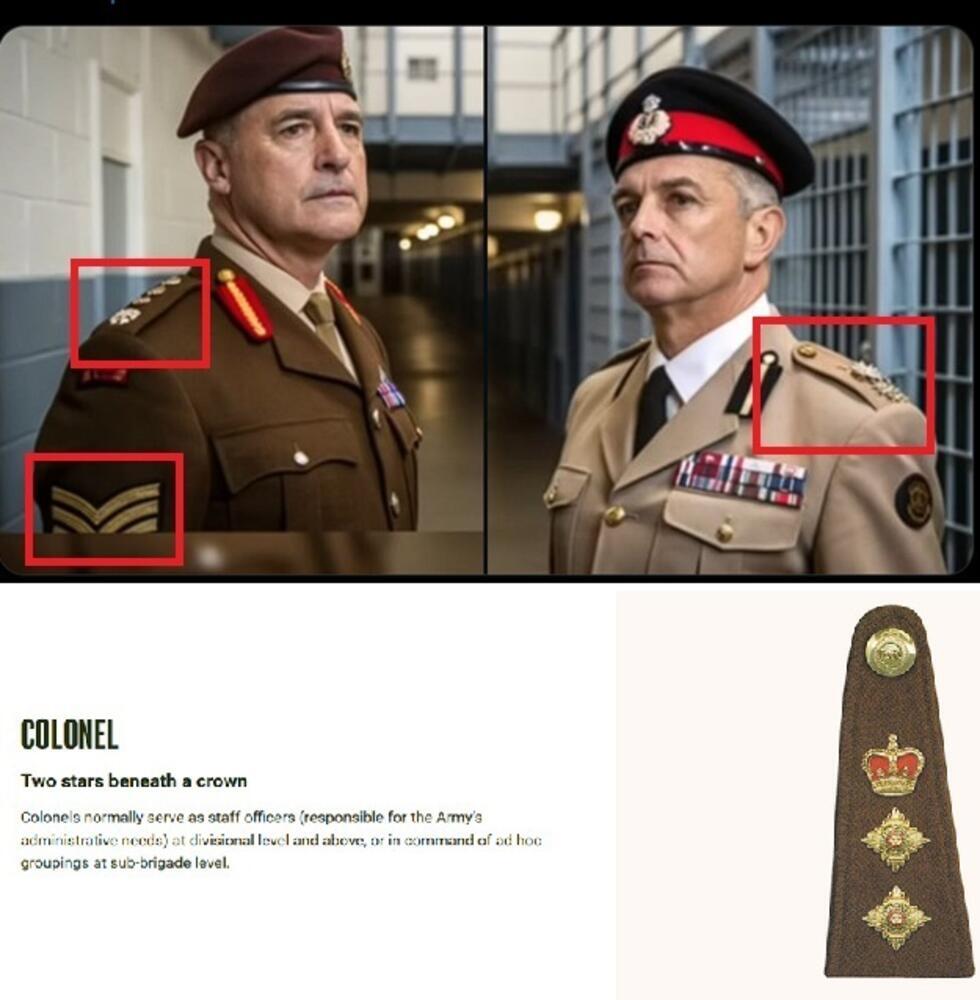 Cette photo censée montrer les militaires britanniques capturés par la Russie en prison a été générée par IA.